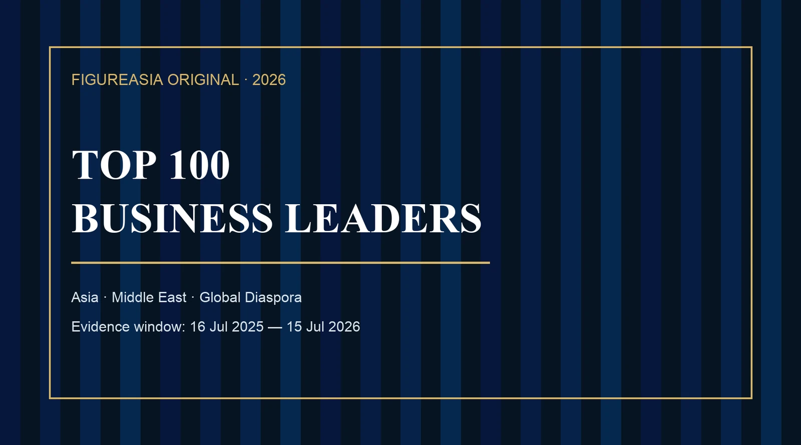 Top 100 Business Leaders 2026 FigureAsia Original cover