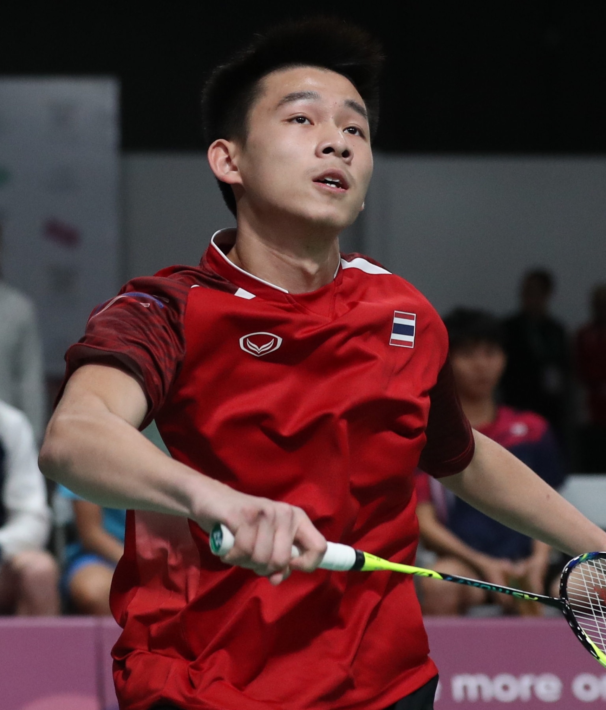 Kunlavut Vitidsarn competing at the 2018 Youth Olympic Games.